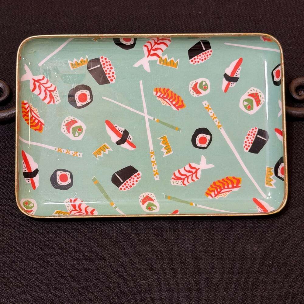 Rosanna Sushi Print Small Enamel Decorative Appetizer Tray